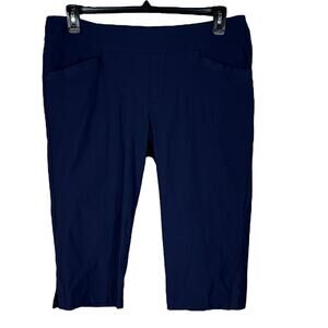 Lee SZ 14 Medium Slim Fit Sculpting Capris Mid-Rise Pull-On Stretch Pockets Blue